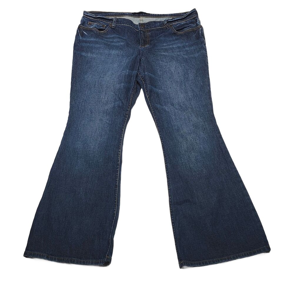 LONDON Jean Women's Dark Wash Stretch Flare Bootcut Jeans Denim Size 20W